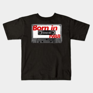 Born in 1988 ///// Retro Style Cassette Birthday Gift Design Kids T-Shirt